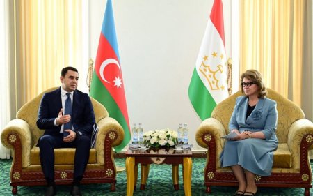 Mədəniyyət naziri Adil Kərimli Düşənbədə tacik həmkarı ilə görüşüb